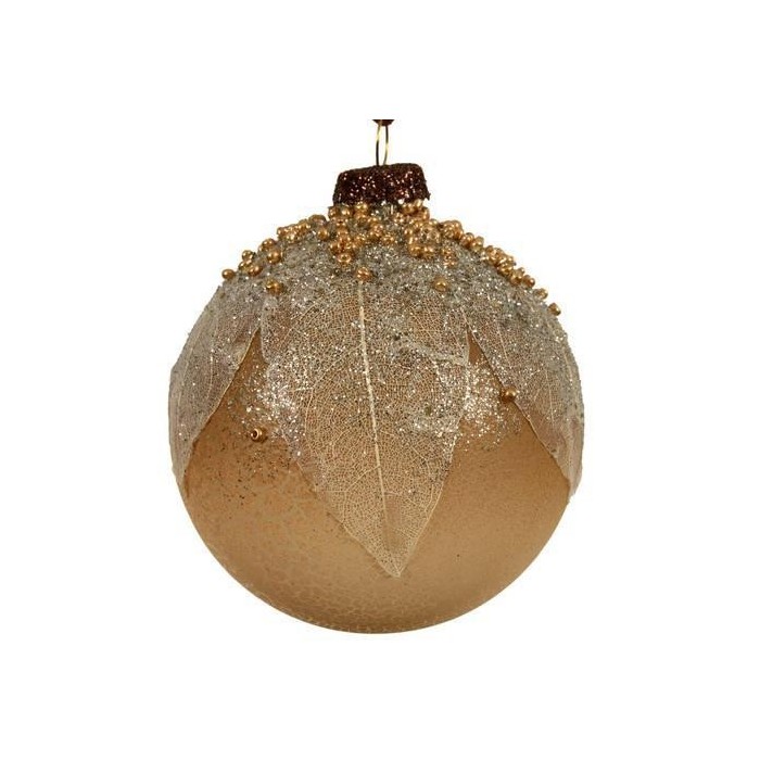 SFERA IN VETRO CON FOGLIE BROW